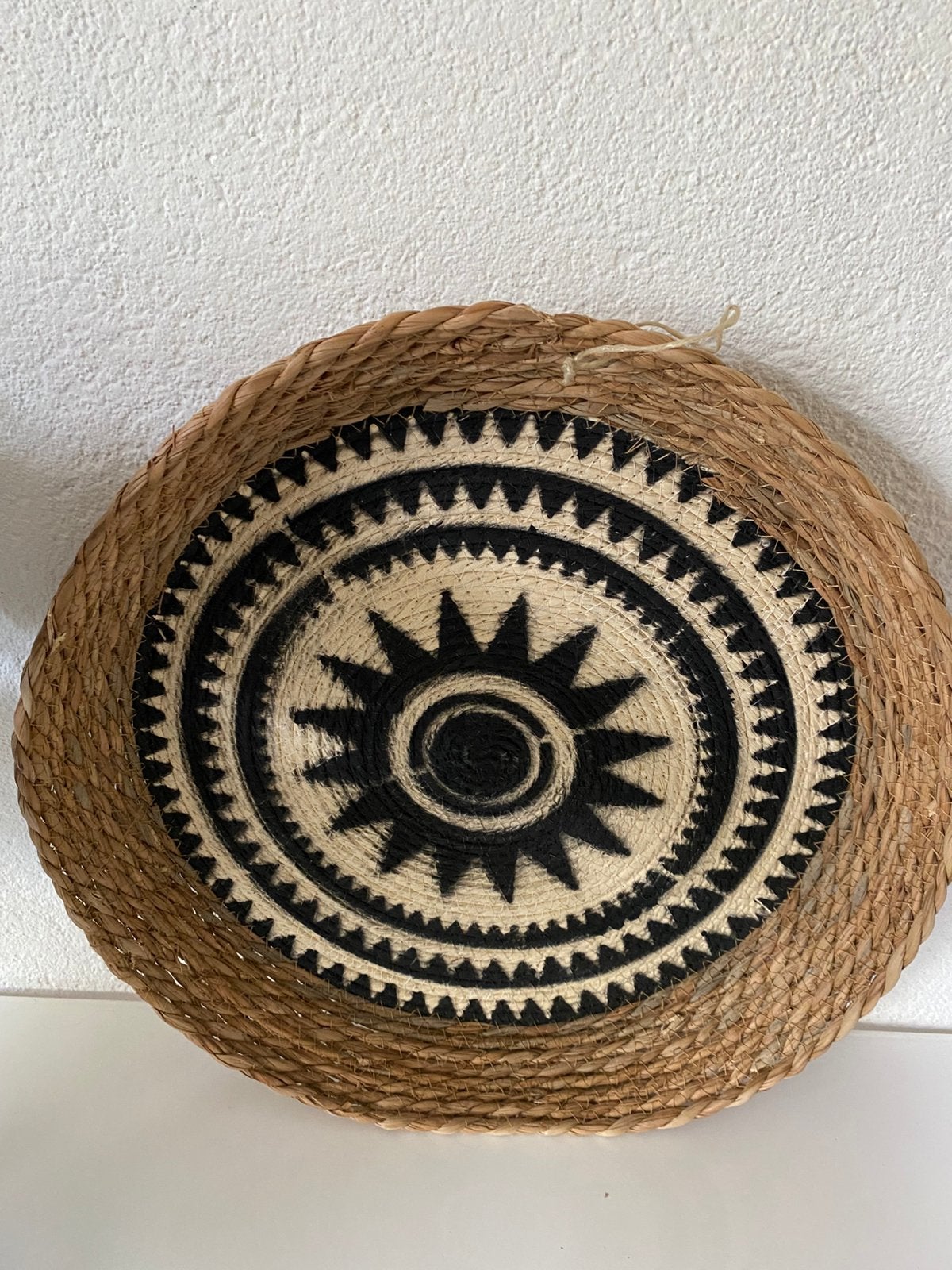 Mand/wandmand, bananenblad, naturel/zwart, Ophalen