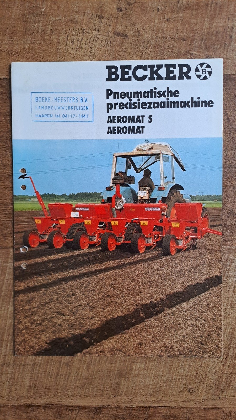 Oude folder BECKER Pneumatische precisie zaaimachine Aeromat, Ophalen of Verzenden, Zo goed als nieuw, Folder