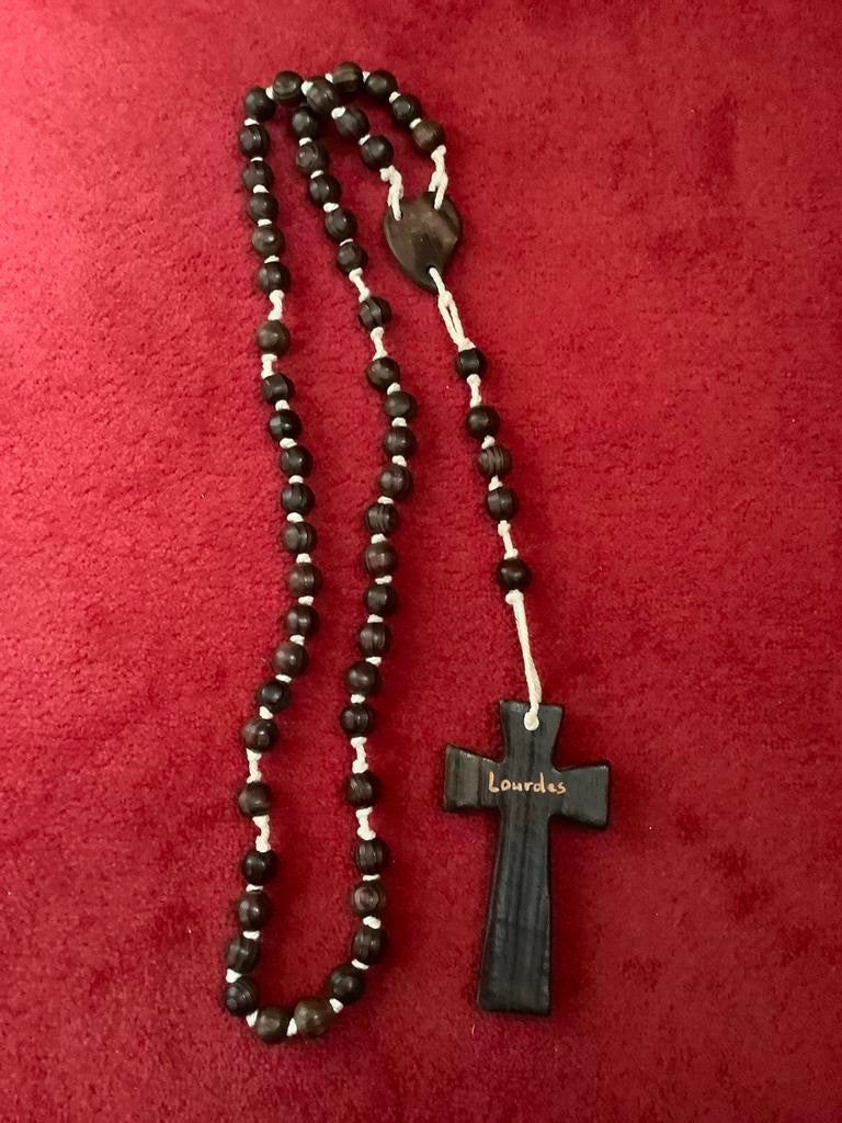 Grote houten Pater Noster rozenkrans ❤️ uit Lourdes, Antiek en Kunst, Antiek | Religie, Ophalen of Verzenden