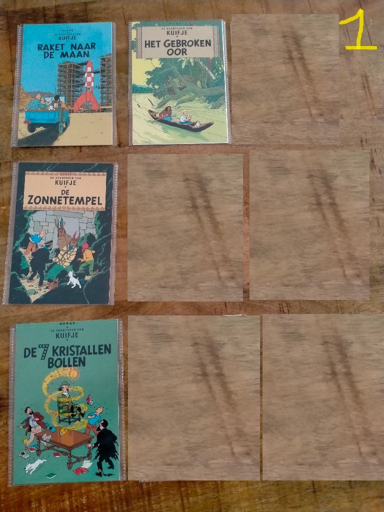 Kuifje Bobbie Janssen strip tekenfilm ansichtkaart kaarten 2, Ophalen of Verzenden, Overige figuren, Zo goed als nieuw, Overige typen