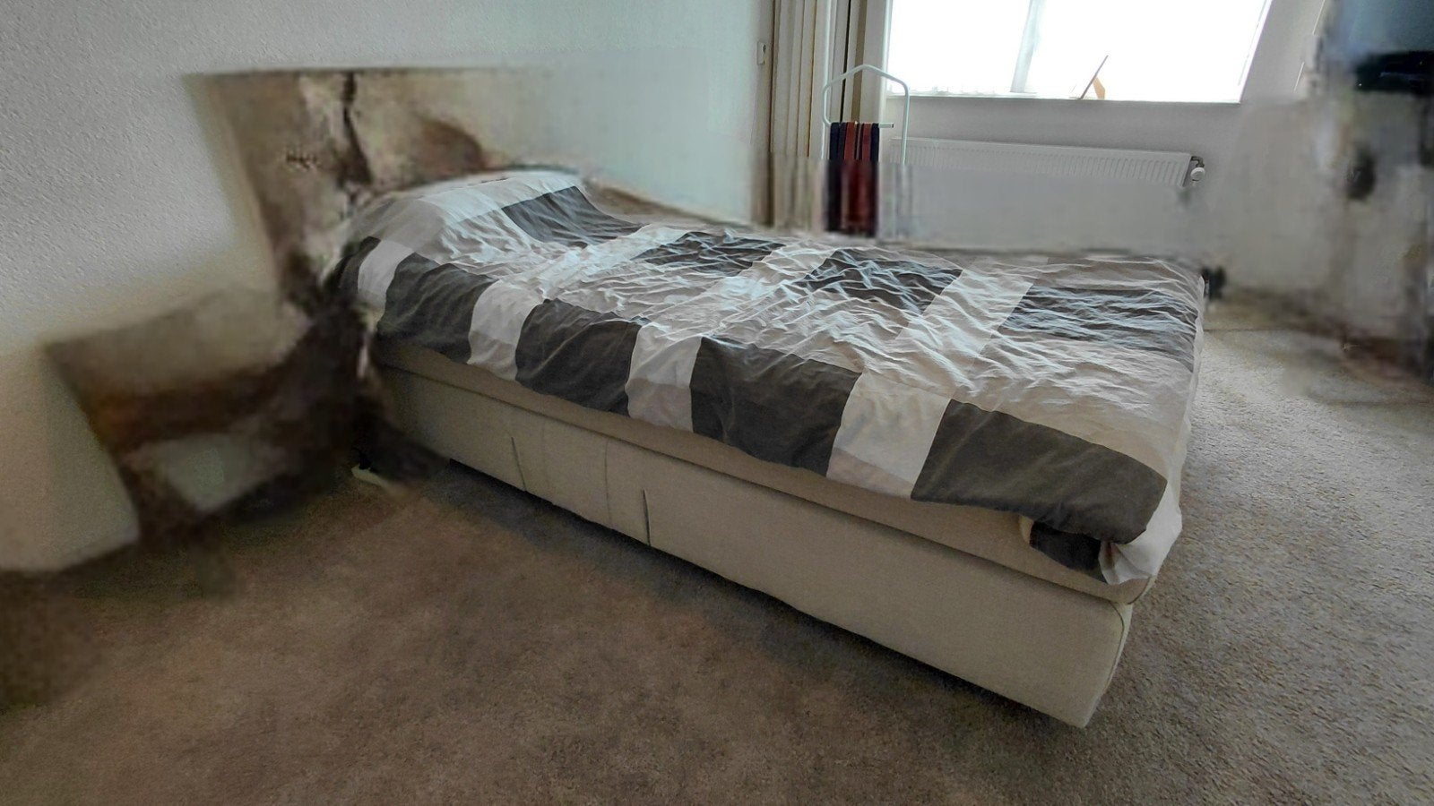 Elektrisch verstelbaar eenpersoonsbed, Ophalen, 90 cm, Eenpersoons, Beige