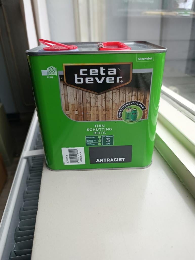 Cetabever Beits Antraciet 2.5 liter, Overige kleuren, Nieuw, Beits, Ophalen of Verzenden