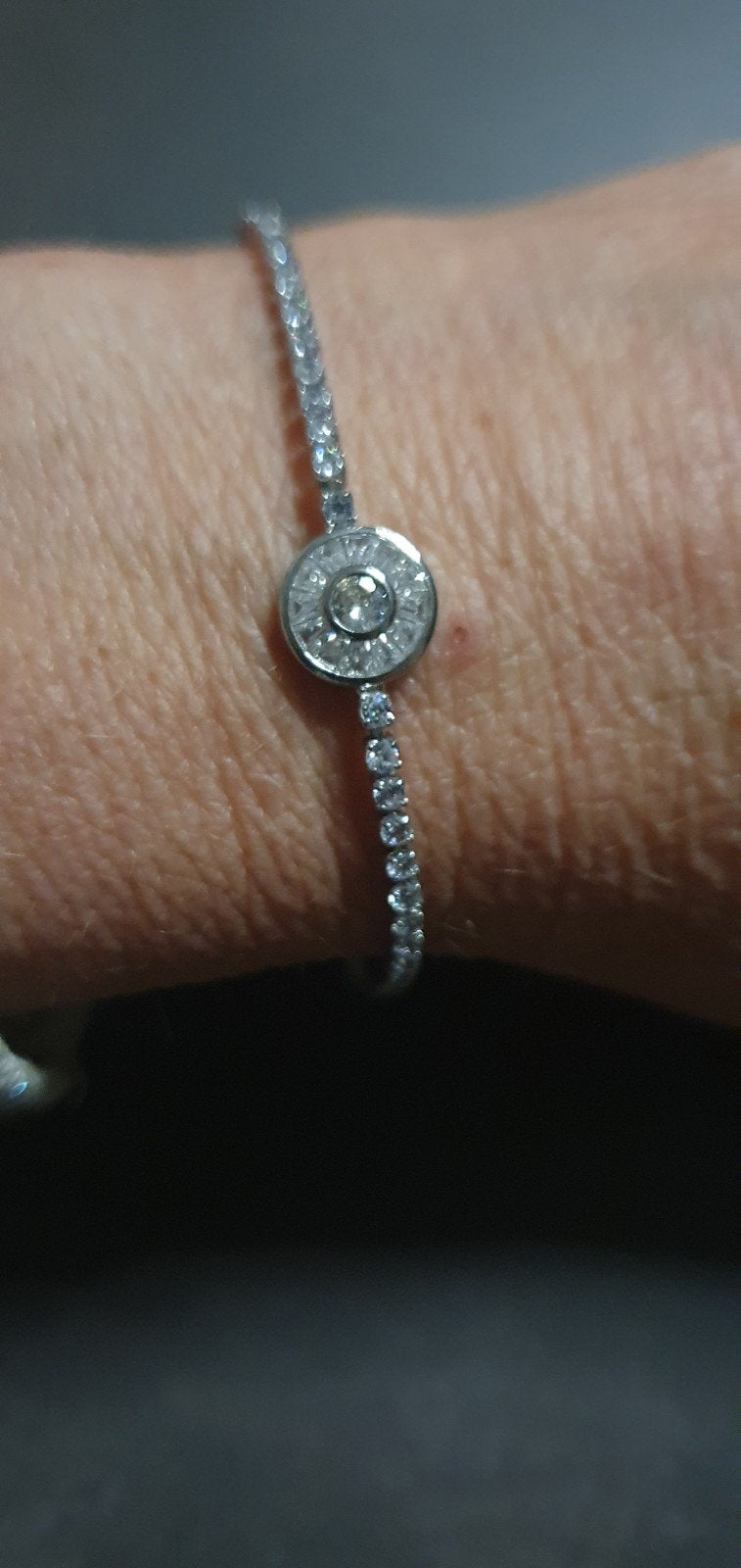 RVS Verstelbare Armband met Strass, Staal, Nieuw, Ophalen of Verzenden, Zilver
