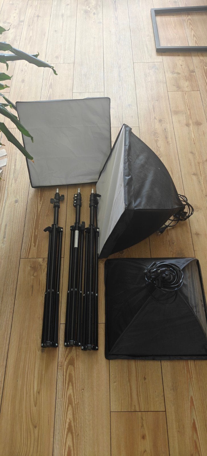 Studieverlichting set: 3x daglicht lamp, statief en softbox, Audio, Tv en Foto, Gebruikt, Complete fotostudio, Ophalen of Verzenden