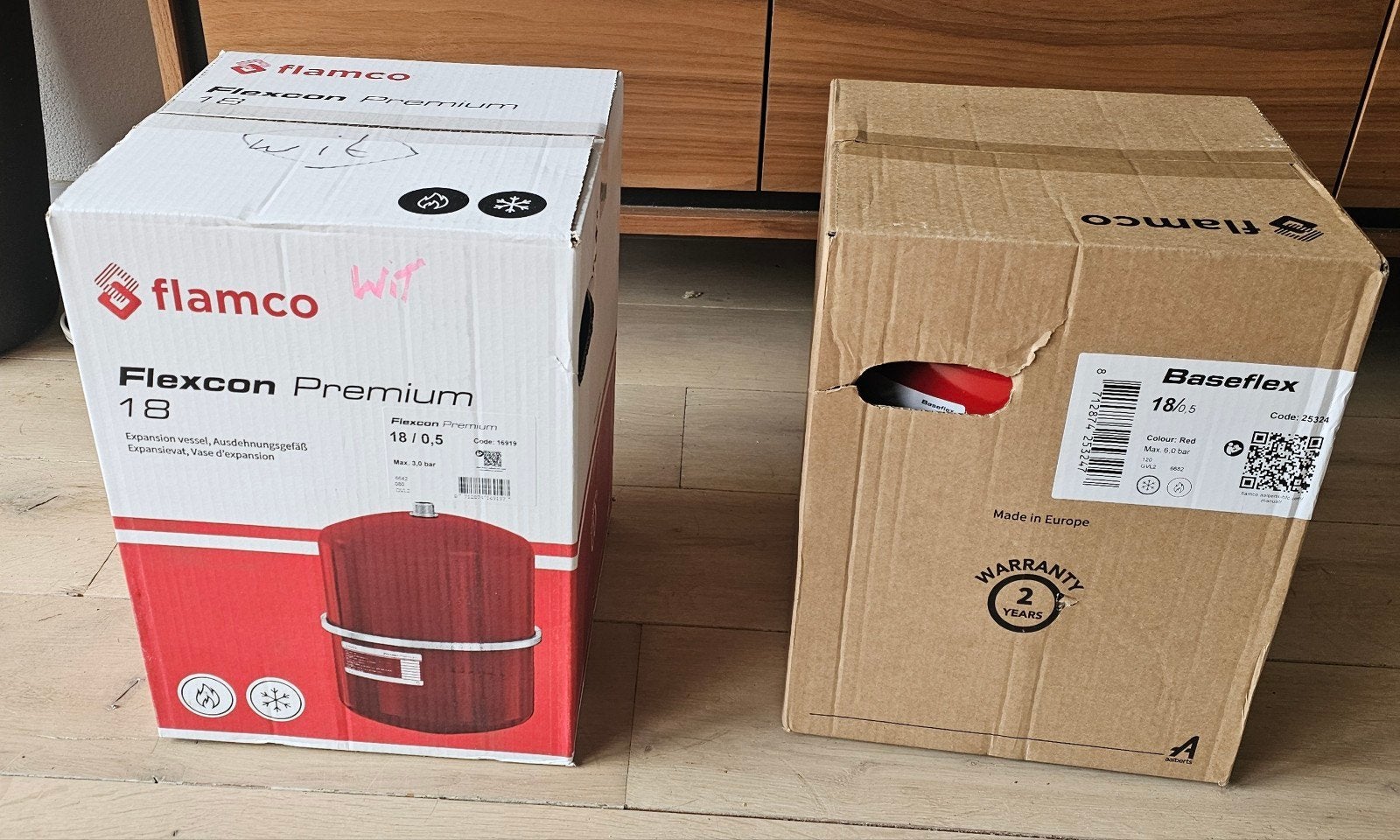 5x Flamco expansievat (18/0,5) (nieuw!), Ophalen, Minder dan 30 cm, Overige typen, Nieuw