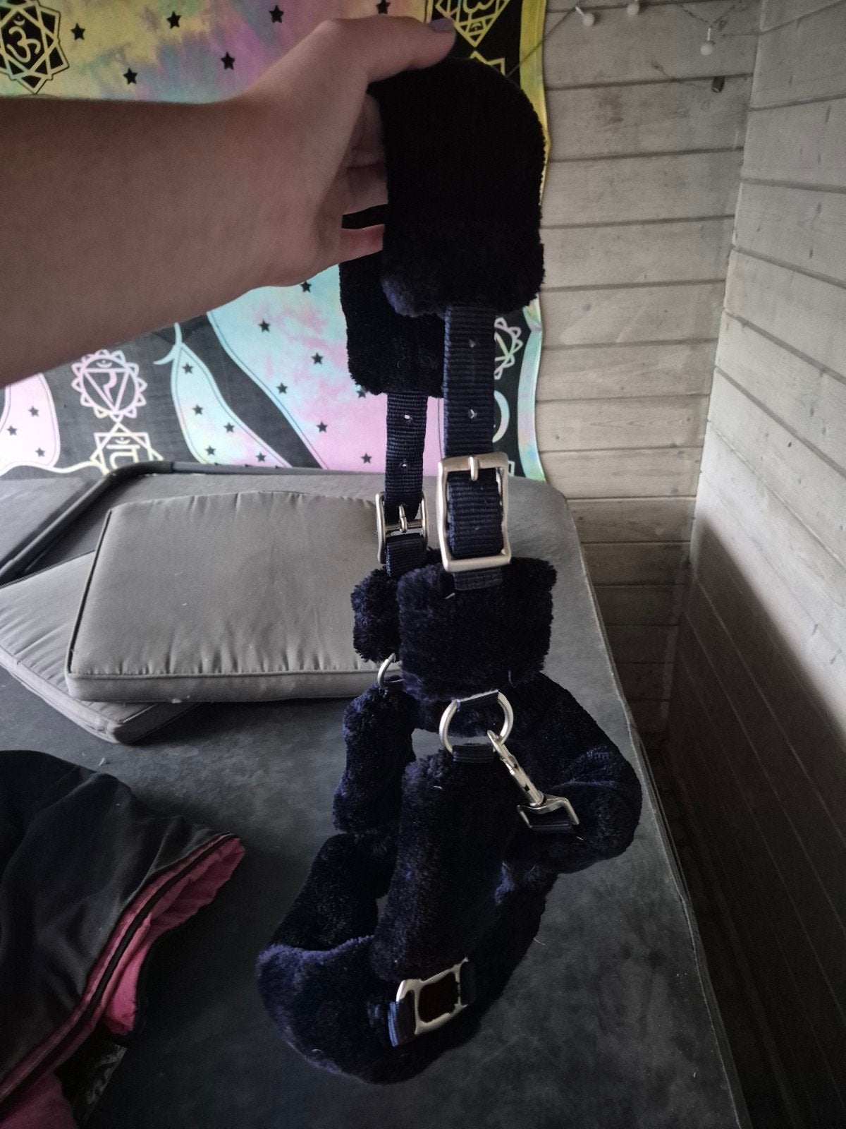 mooi fluffy halster te koop, Recreatie, Zo goed als nieuw, Blauw, Ophalen of Verzenden