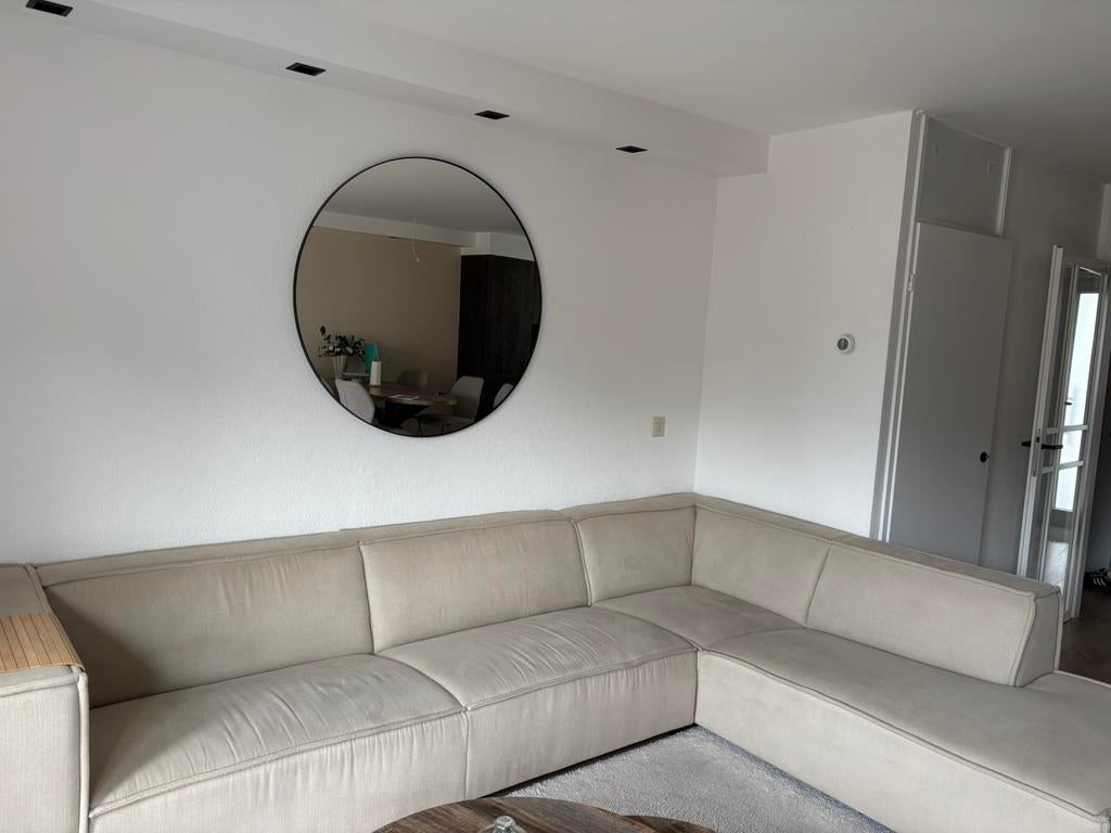Te koop: beige hoekbank, Beige, Ophalen of Verzenden, Zo goed als nieuw, Minder dan 10 m²