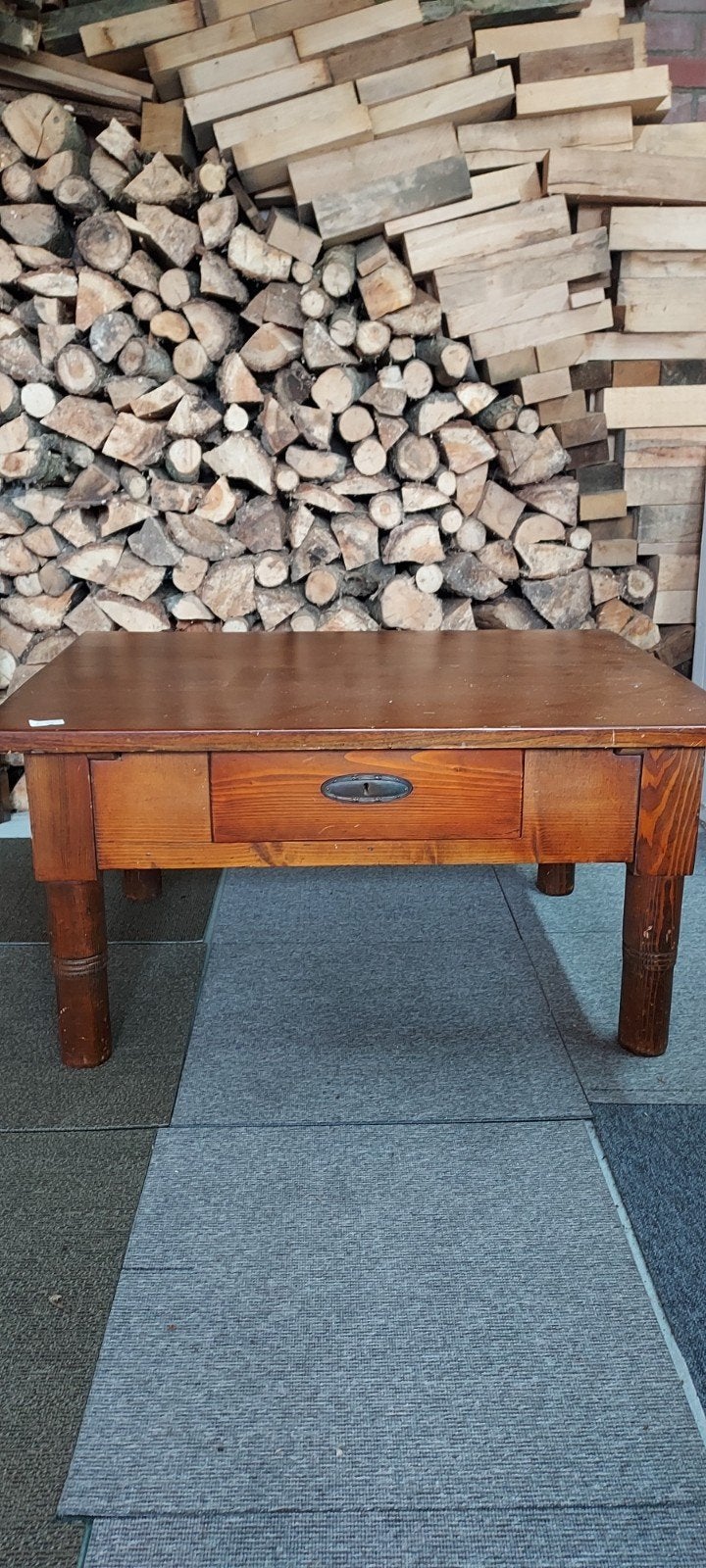 Rustieke houten salontafel met lade, Antiek en Kunst, Ophalen