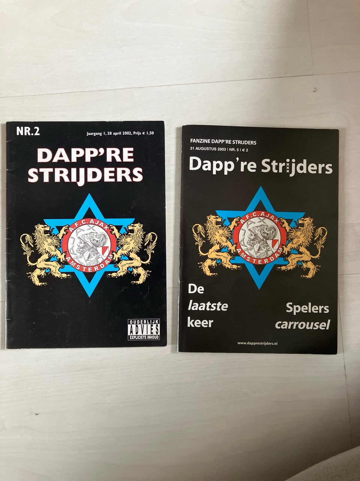 Dapp're Strijders Fanzine - Ajax - Nr. 2 (2002) & Nr. 5 (200, Ophalen of Verzenden, Gelezen, Sport en Vrije tijd