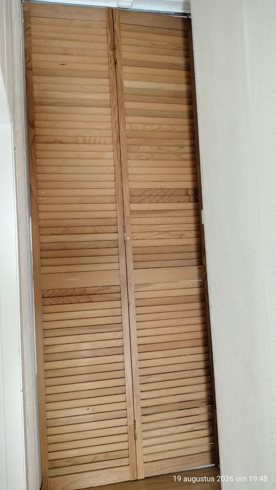 Houten vouwdeur 200 cm hoog, 2x38 cm breed, Gebruikt, Minder dan 80 cm, Binnendeur, Ophalen of Verzenden