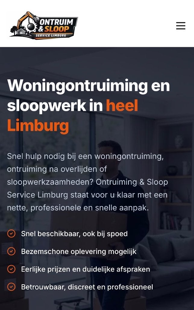 Sloopwerk binnen en buiten huizen strippen tuinontruimingen, Sloopwerk binnen