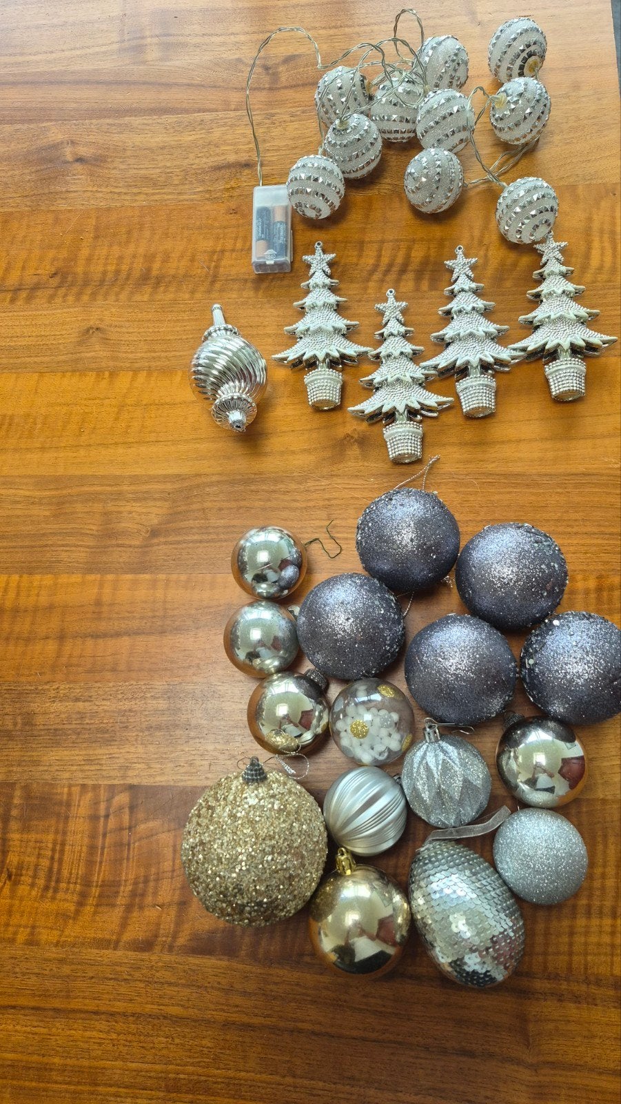 Grote partij luxe kerstballen & kerstversiering (Zilver/Wit), Ophalen, Gebruikt
