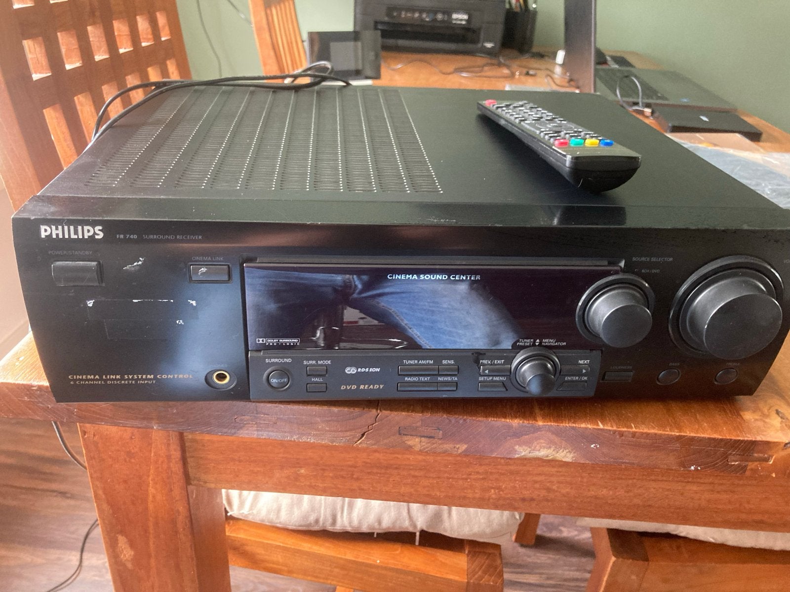 Philips FR740/00 Surround Receiver met Afstandsbediening, 120 watt of meer, Ophalen, Overige merken, Gebruikt