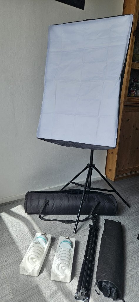 Set Fotolampen compleet incl. hoes, Audio, Tv en Foto, Fotografie | Fotostudio en Toebehoren, Zo goed als nieuw, Studiolamp, Overige merken