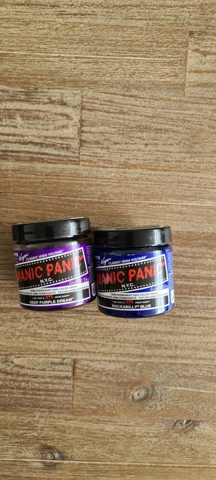 Manic Panic haarverf: Deep Purple Dream & Rockabilly Blue, Ophalen of Verzenden, Zo goed als nieuw, Overige typen