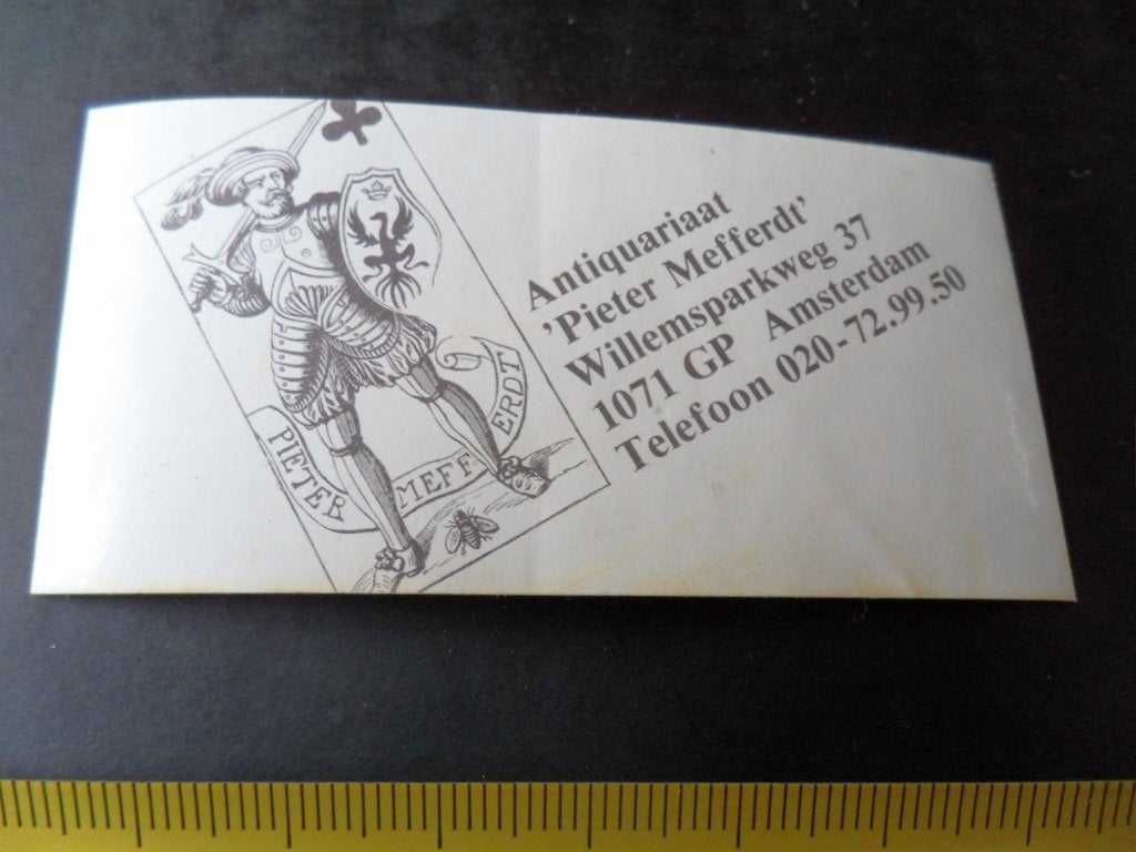 sticker Amsterdam Pieter Mefferdt Antiquariaat Willemsparkwe, Verzamelen, Ophalen, Zo goed als nieuw