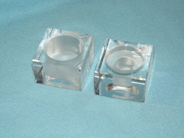 2 stapelbare waxinelichthouders glas L'Eleganza dimessa, Ophalen of Verzenden