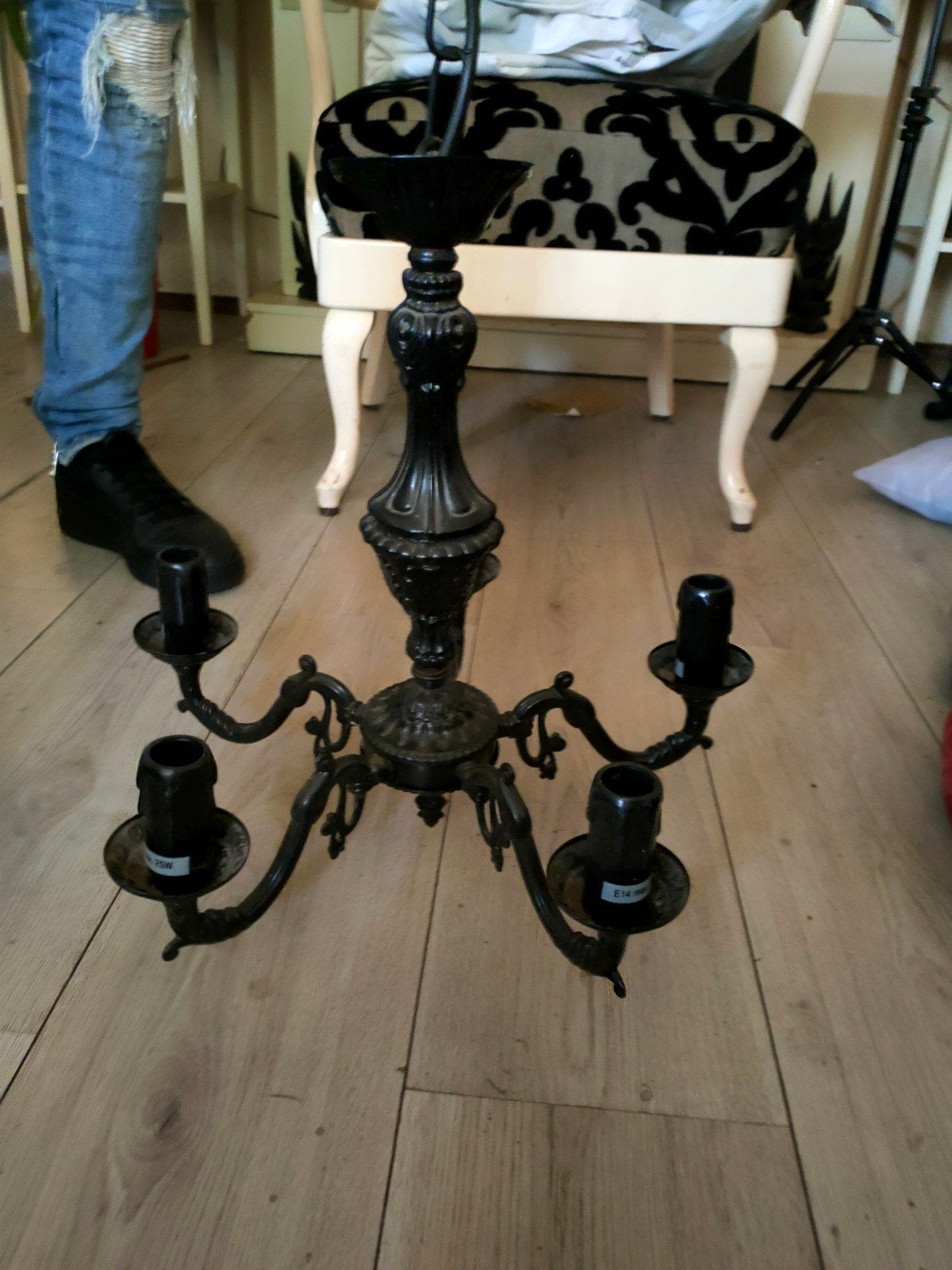 Kroonluchter met 5 armen en kleine fitting (E14), Ophalen of Verzenden
