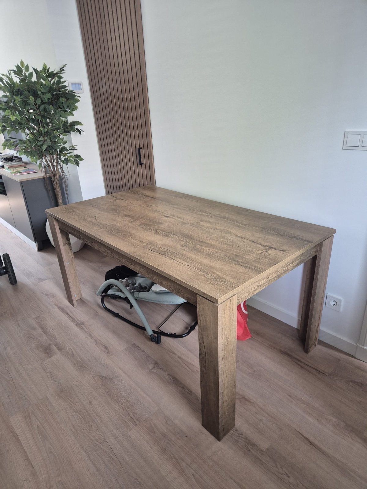 Houten eettafel (90x160cm), Huis en Inrichting, Tafels | Eettafels, Ophalen, Gebruikt, 100 tot 150 cm, 50 tot 100 cm
