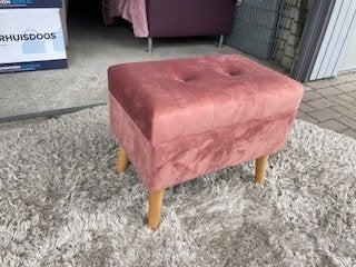 Voetenbankje, Huis en Inrichting, Ophalen, Minder dan 50 cm, Zo goed als nieuw, Stof