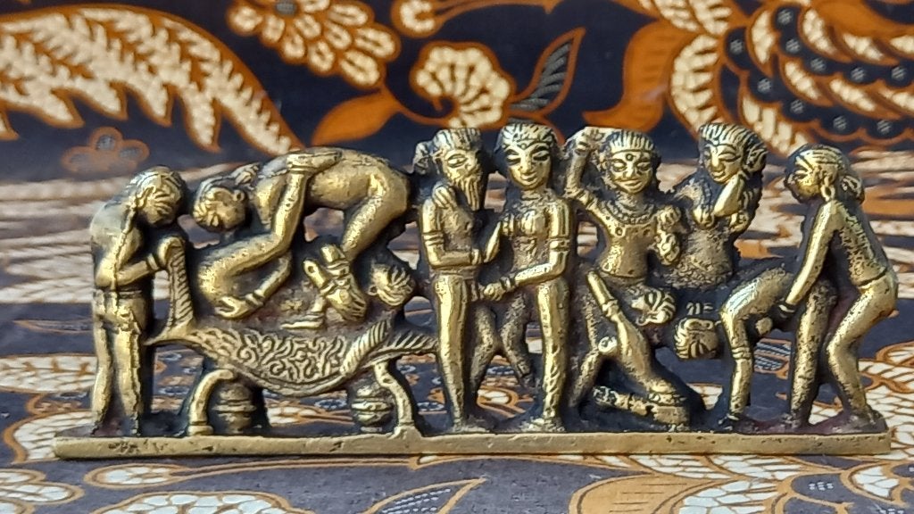 Prachtig origineel antiek erotisch brons uit India 17,2 cm., Antiek en Kunst, India, Handgemaakt, Ophalen of Verzenden, Brons