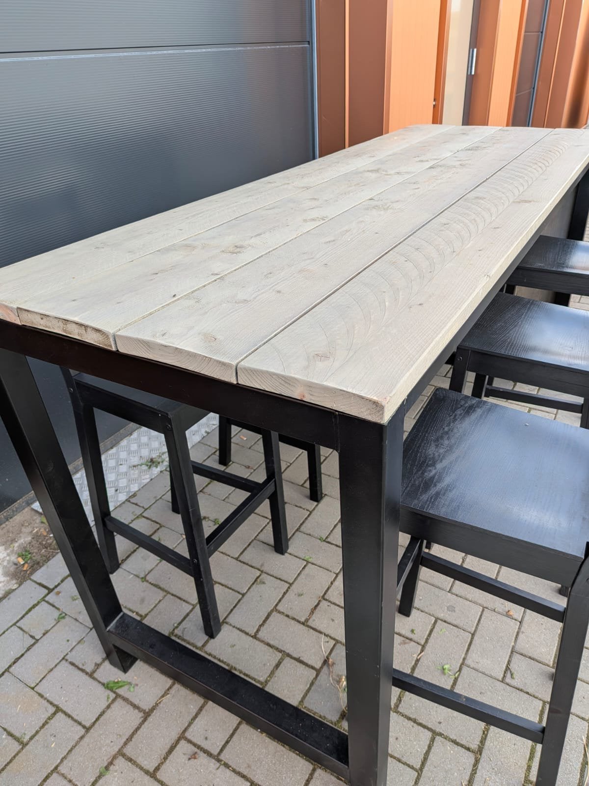 Bar hout met metalen onderstel, Huis en Inrichting, Barren, Ophalen, Nieuw