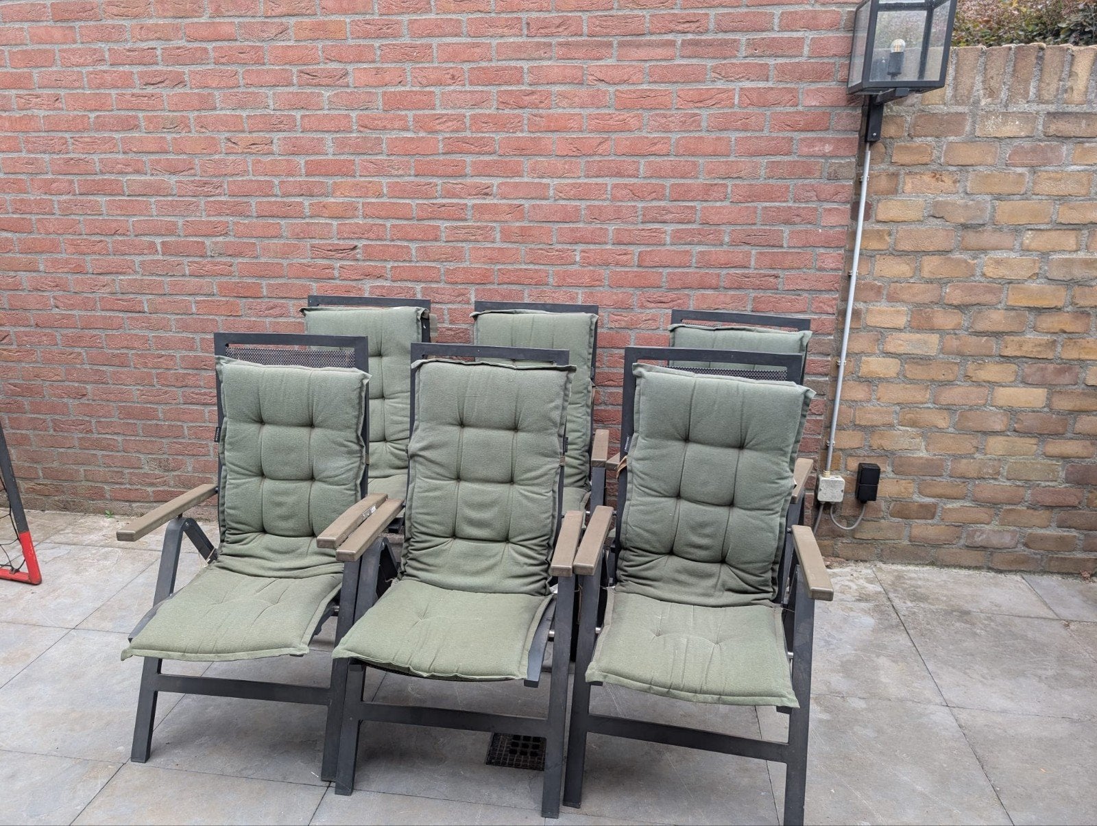 Tuinstoelen met kussens, Ophalen, Gebruikt, Metaal, Verstelbaar