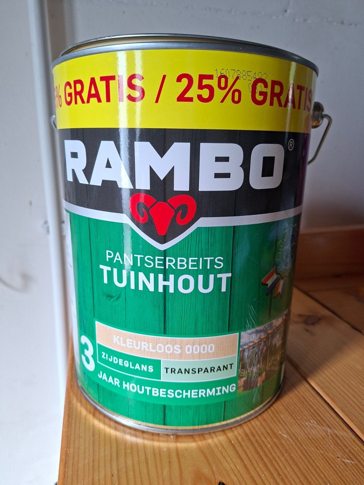 Rambo Pantserbeits Tuinhout Kleurloos 5L, Ophalen, Overige kleuren, Beits, Zo goed als nieuw