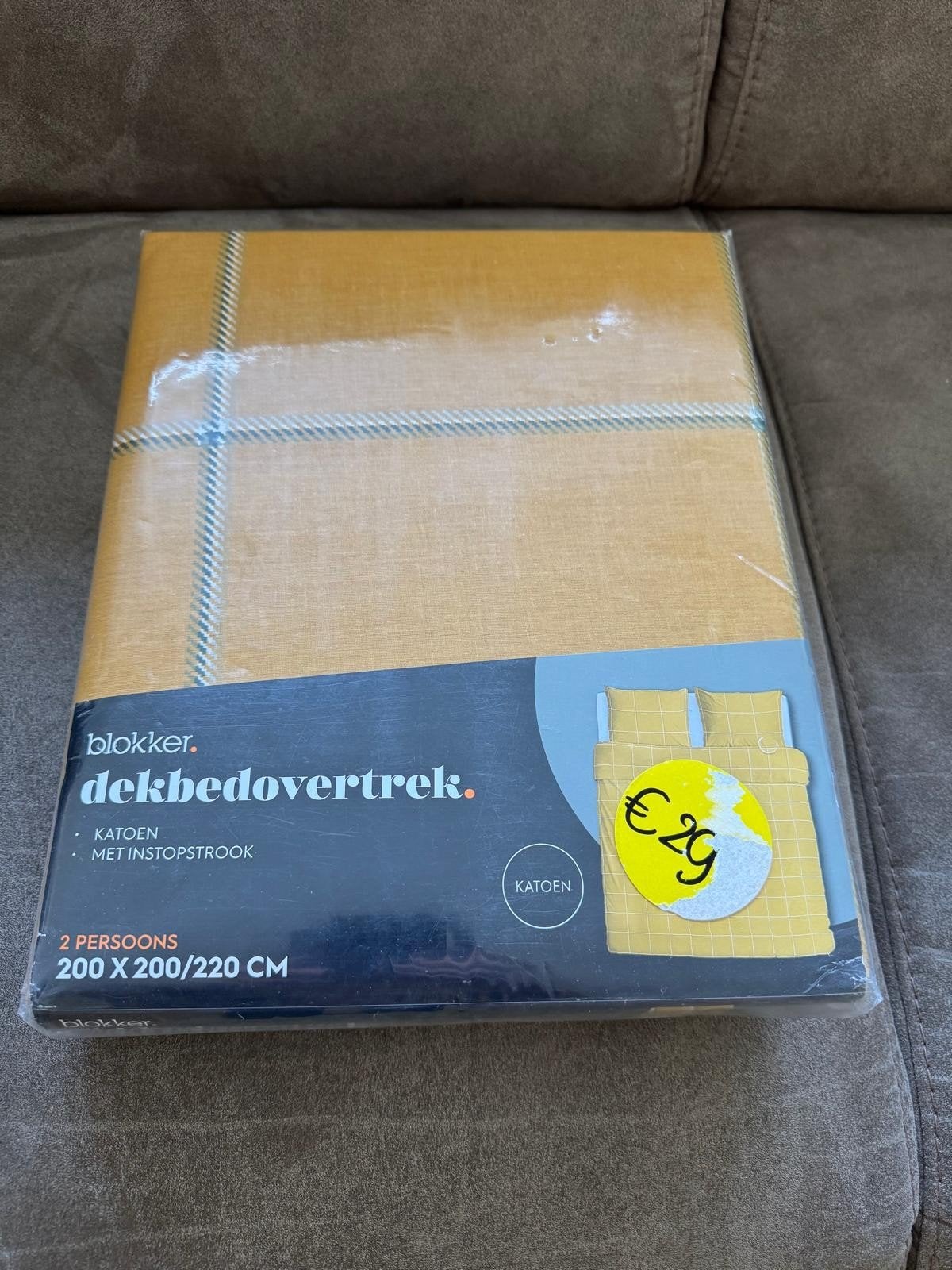 Nieuw Blokker Dekbedovertrek Tweepersoons Katoen, Huis en Inrichting, Instopstrook, Katoen, Ophalen of Verzenden, Geel