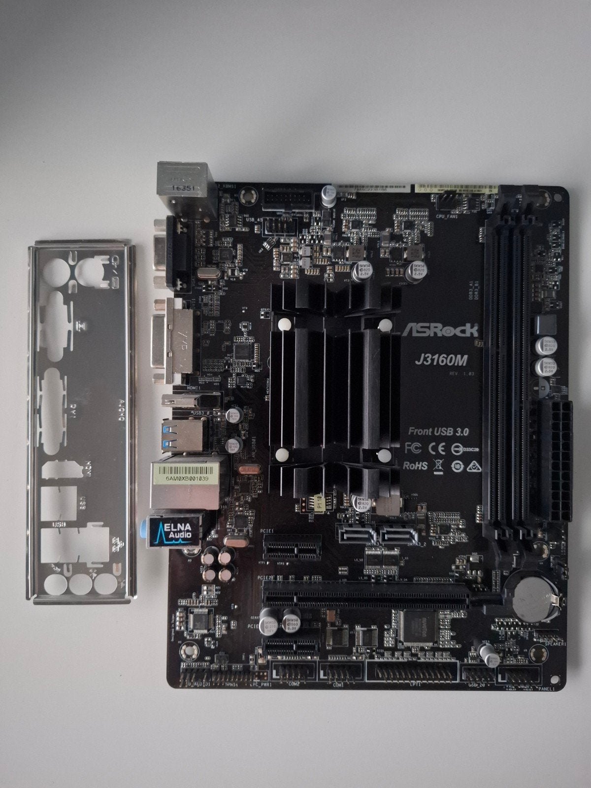 ASRock J3160M Moederbord, Computers en Software, Gebruikt, Micro ATX, DDR3, Ophalen of Verzenden