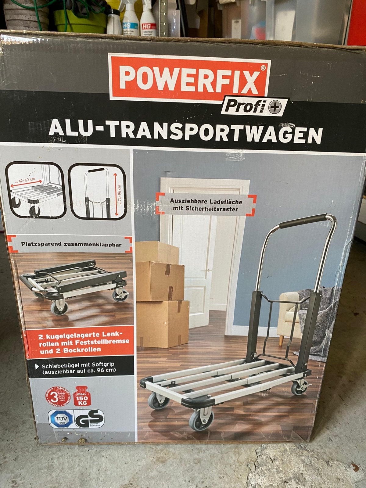 Powerfix transportwagen, 100 liter of meer, Ophalen, Nieuw, Transportkar
