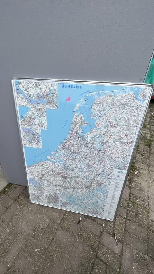 landkaart benelux, Boeken, Ophalen, 1800 tot 2000, Nederland, Landkaart