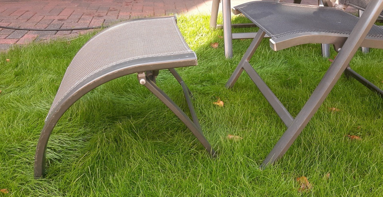 voetenbankje voor tuinstoel antraciet, Caravans en Kamperen, Ophalen, Zo goed als nieuw, Campingstoel