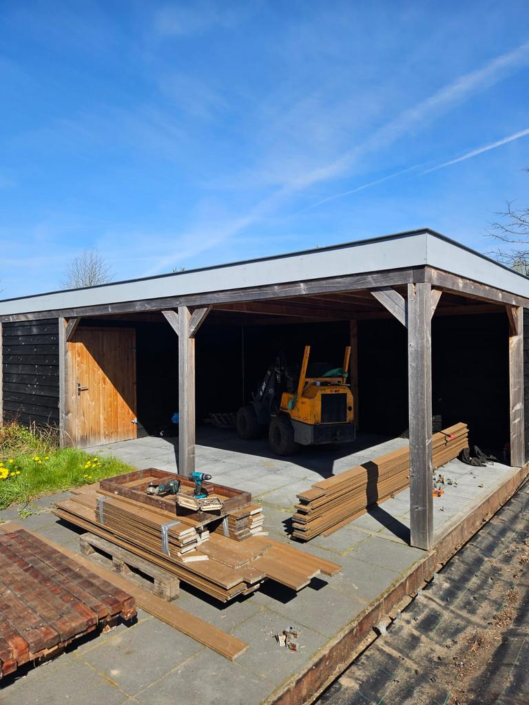 Tuinhuis met overkapping, Ophalen of Verzenden, Zo goed als nieuw, 250 tot 500 cm