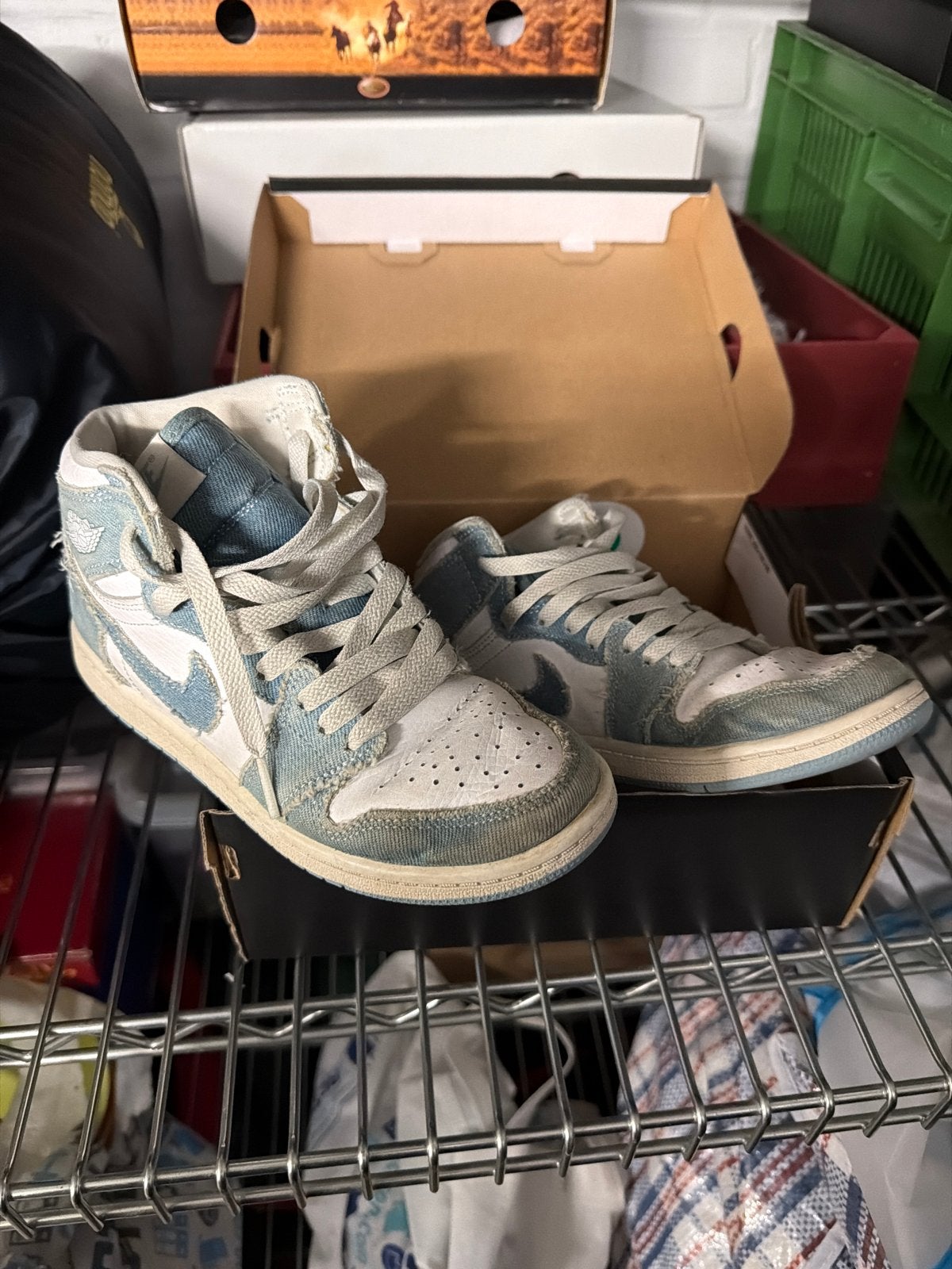 Nike Air Jordan 1 High - Maat 34, Ophalen, Gedragen, Blauw, Sneakers of Gympen