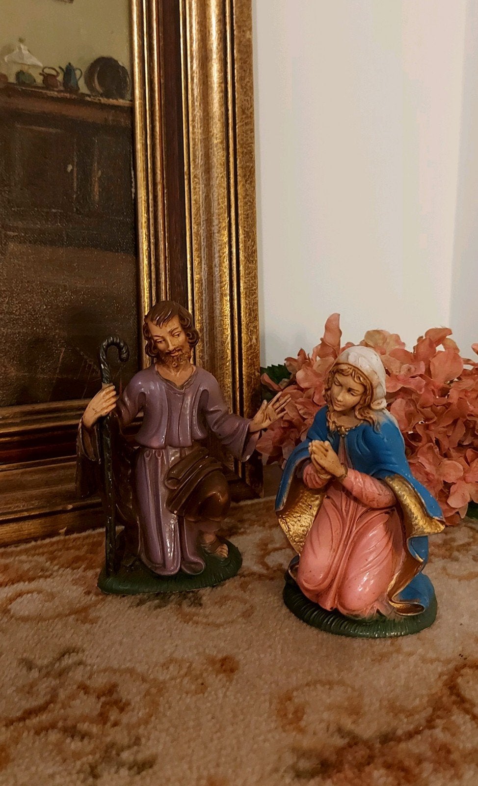 Jozef en Maria uit oude Italiaanse kerstgroep, Ophalen of Verzenden