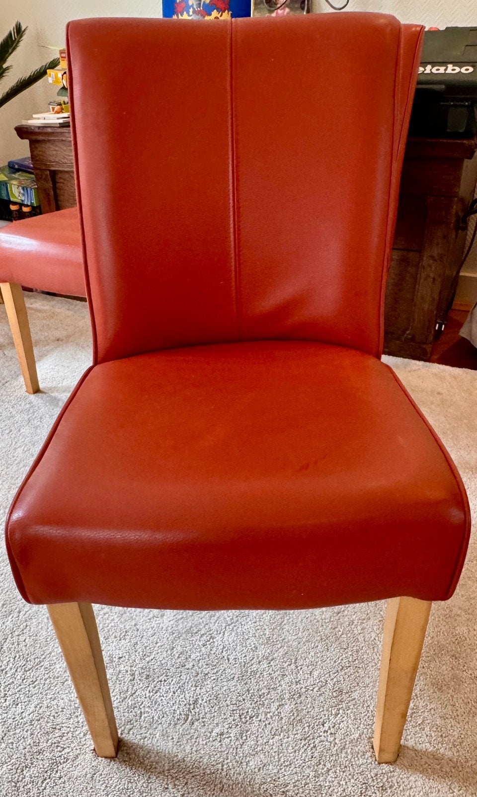 4 Hendels en Hazel leren eetkamerstoelen, Huis en Inrichting, Stoelen, Ophalen, Gebruikt, Leer, Vier