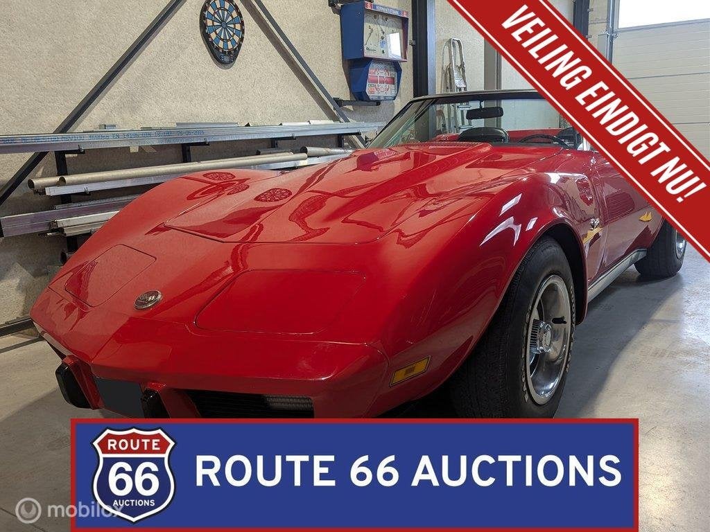 Chevrolet Corvette C3 Stingray Cabriolet | 1975 | Route 66 A, Auto's, Oldtimers, Overige carrosserieën, Chevrolet, Zwart, Bedrijf