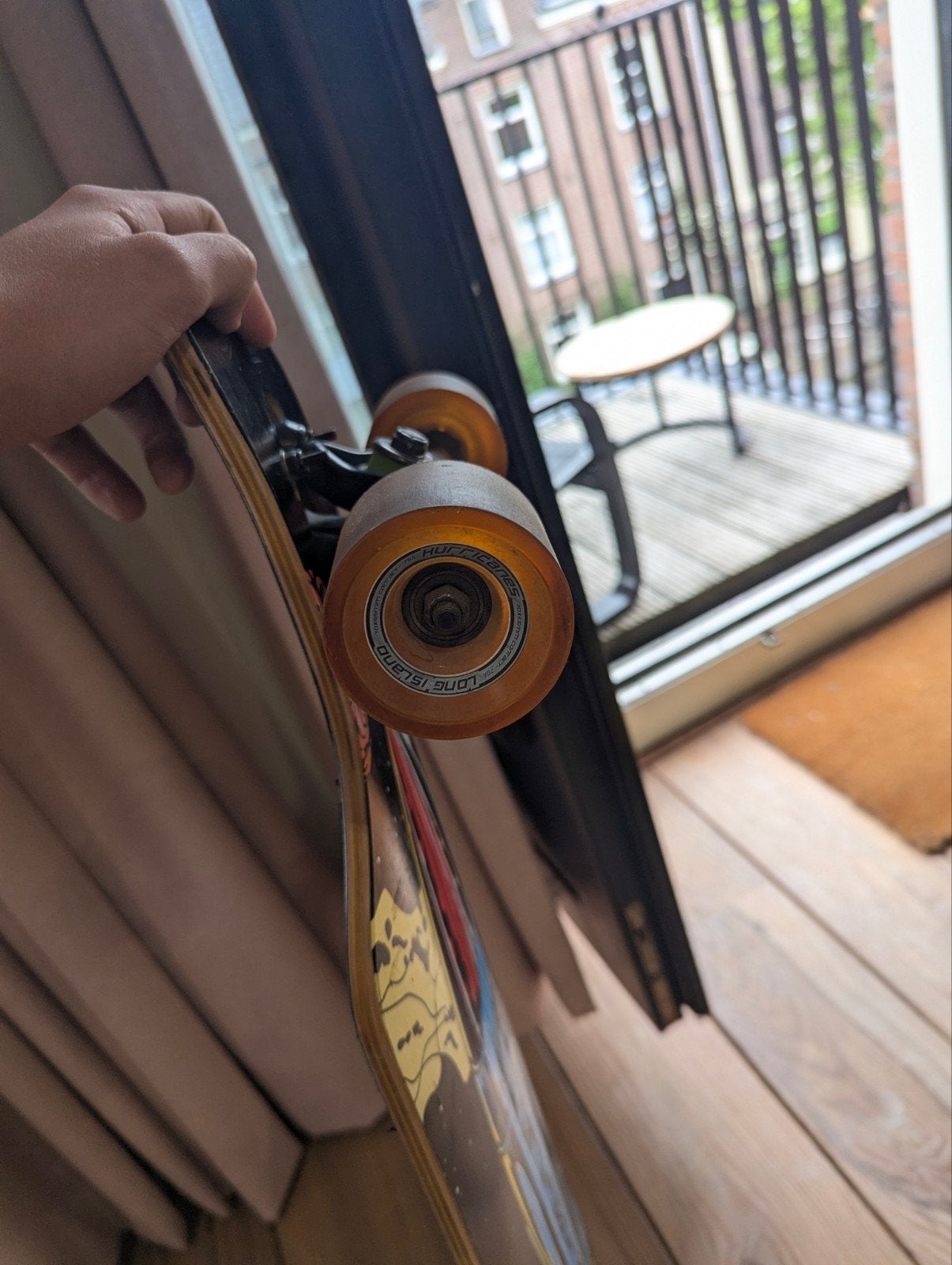 Long Island Longboard met Raket Design, Ophalen of Verzenden, Gebruikt, Skateboard, Longboard