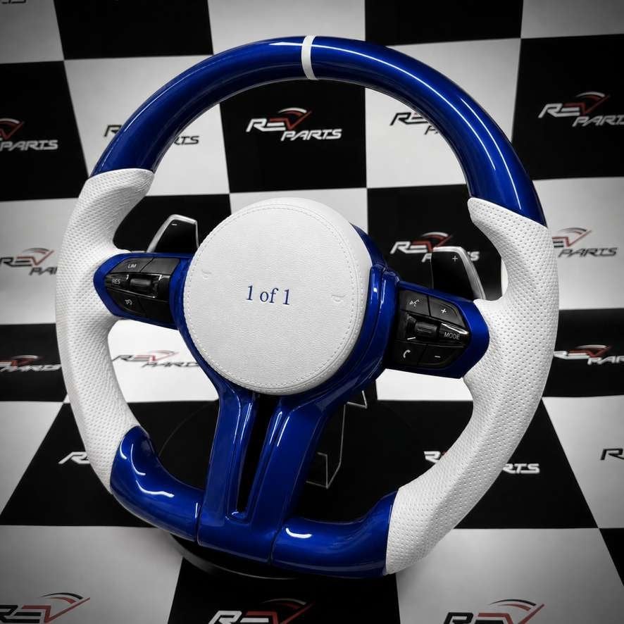 Custom blauw wit stuur voor BMW F en E modellen, Ophalen of Verzenden, RevParts, Info@revparts.nl, .