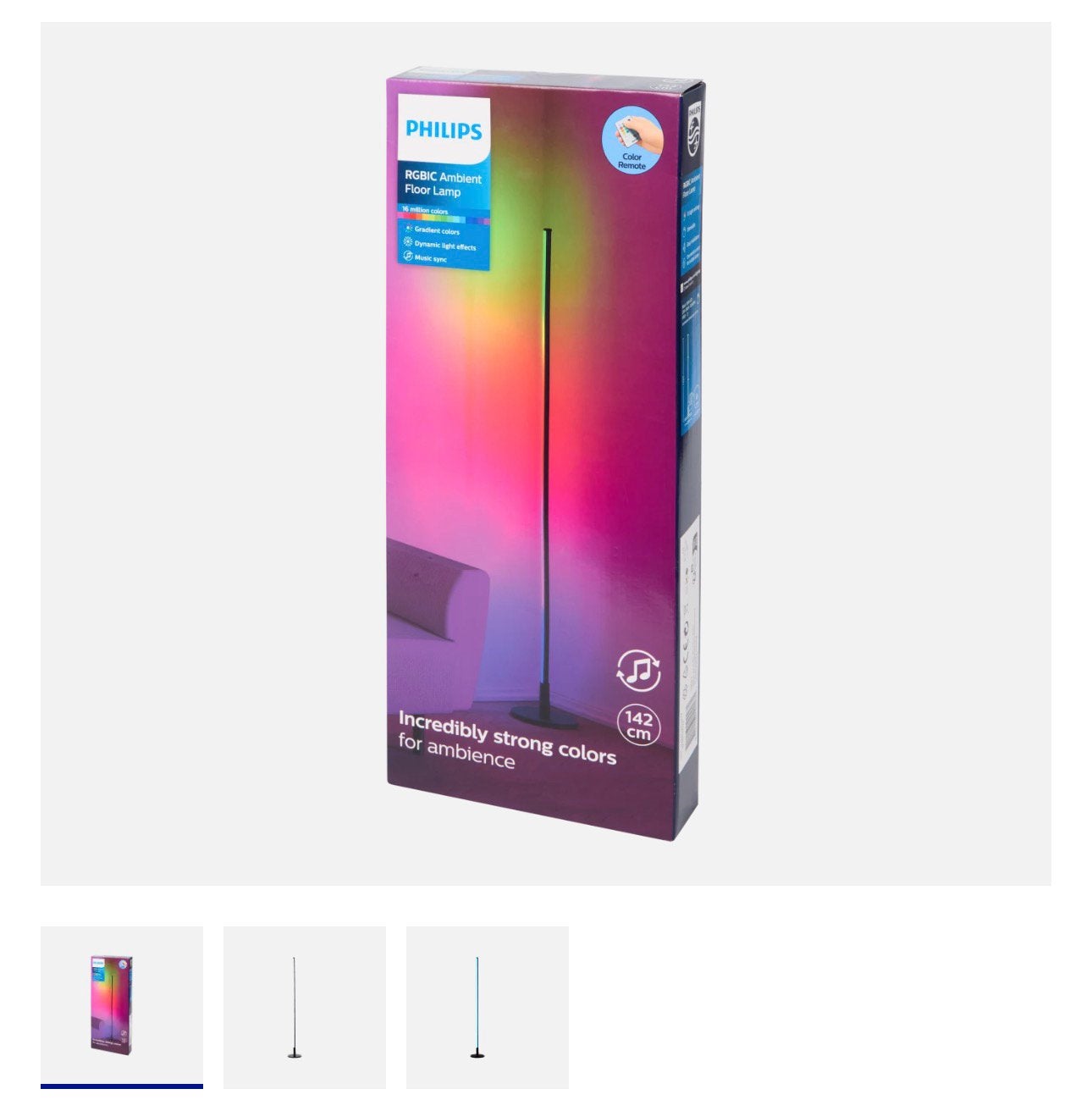 Philips vloerlamp 142 cm - 2 stuks, Ophalen, Zo goed als nieuw, 10 inch, Bescherming voor- en achterkant