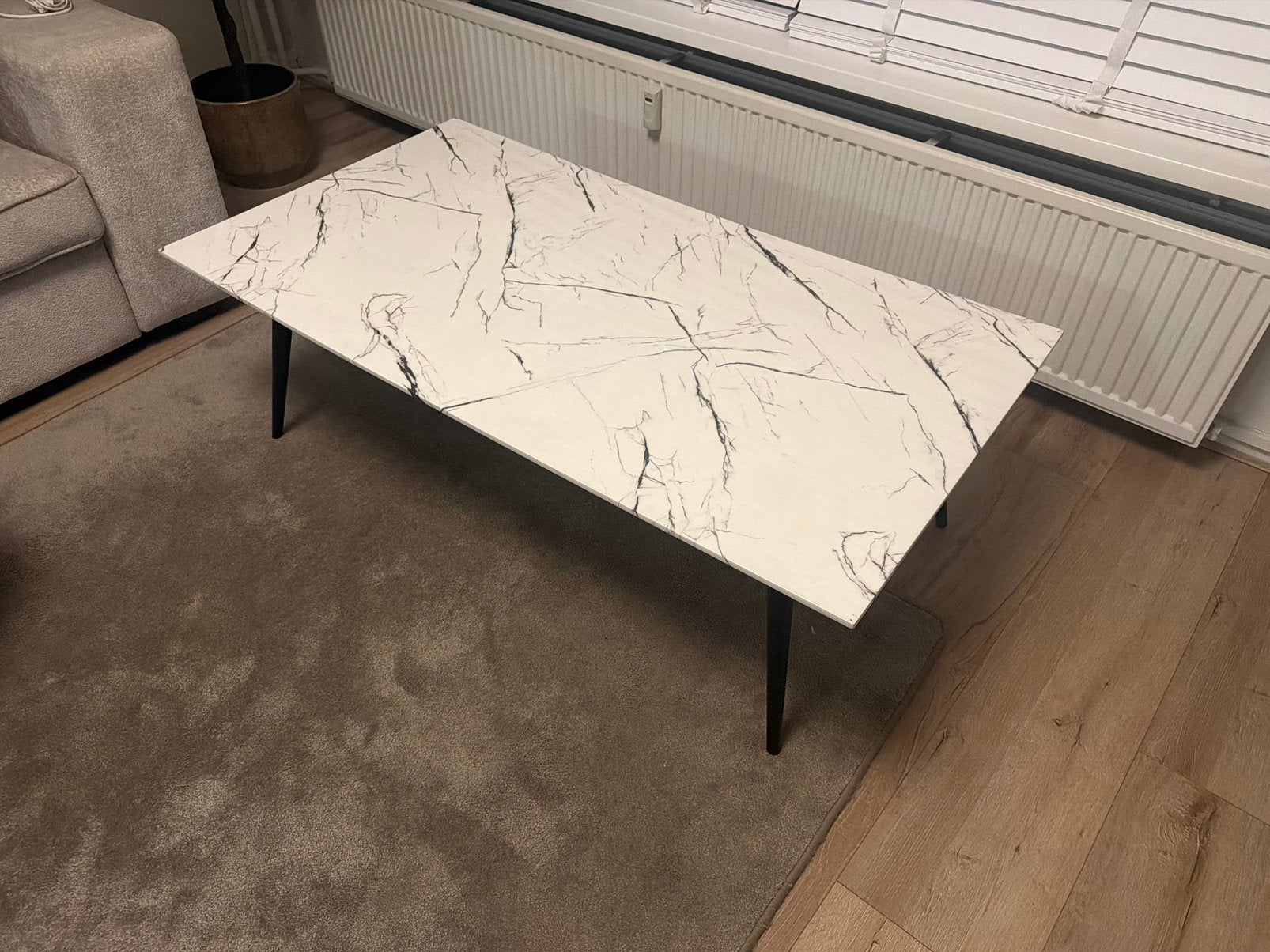 Salontafel Marmerlook, Tuin en Terras, Ophalen, Zo goed als nieuw, Hout