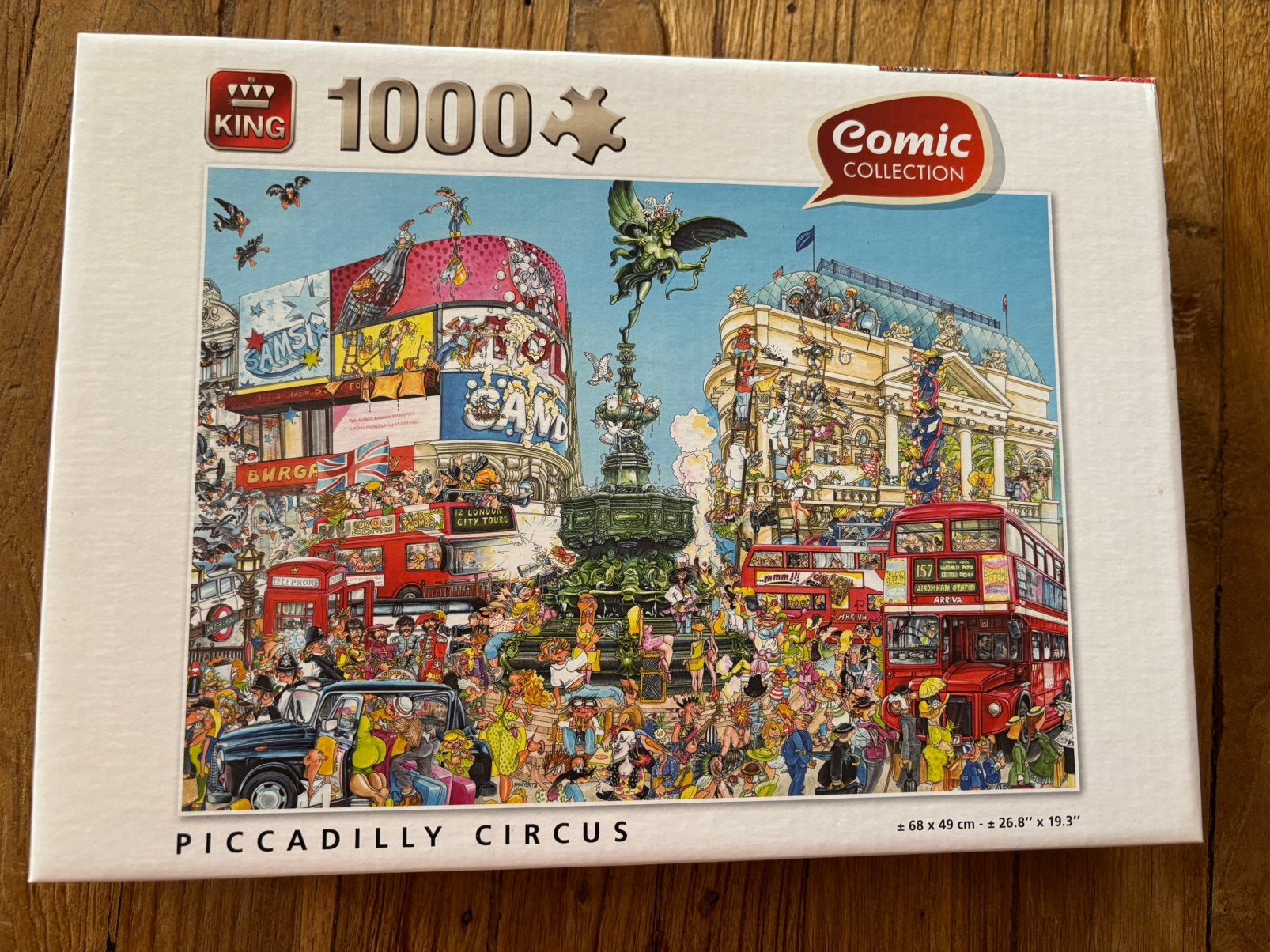 Puzzel Picadilly Circus - King  1000 st., Hobby en Vrije tijd, Denksport en Puzzels, Ophalen of Verzenden, 500 t/m 1500 stukjes