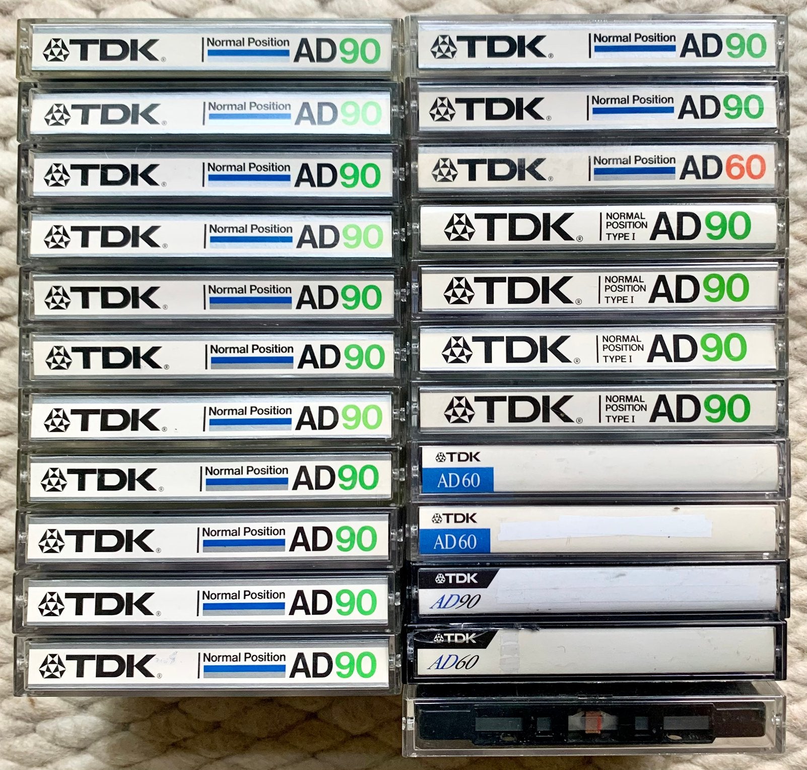 23x TDK AD90 AD60 cassettebandjes AD 90 60 C90 C60 cassettes, Cd's en Dvd's, Cassettebandjes, Gebruikt, 2 t/m 25 bandjes, Ophalen of Verzenden