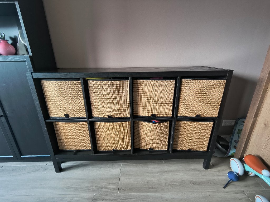 kast kalax 2x4 vakken zwart, Ophalen, Gebruikt, 100 tot 150 cm, Minder dan 100 cm
