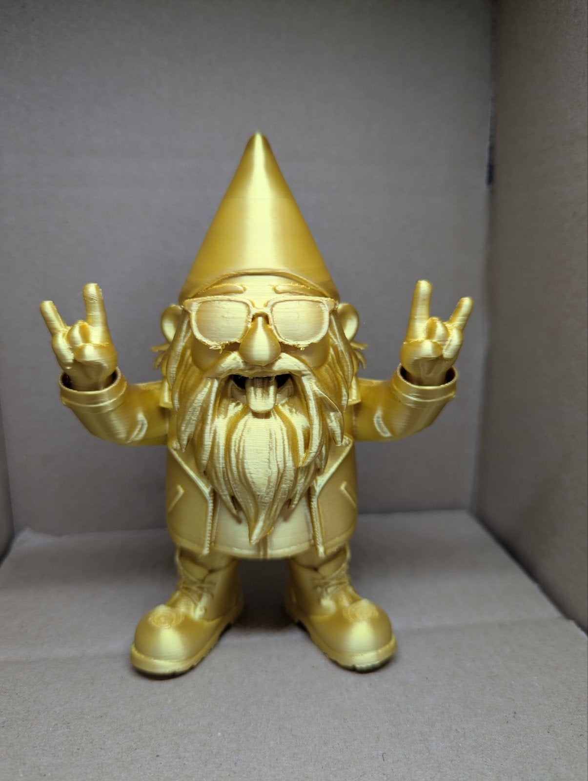 Gouden Rock 'n' Roll Tuinkabouter - Uniek Decoratiebeeld, Verzamelen, Ophalen of Verzenden, Nieuw