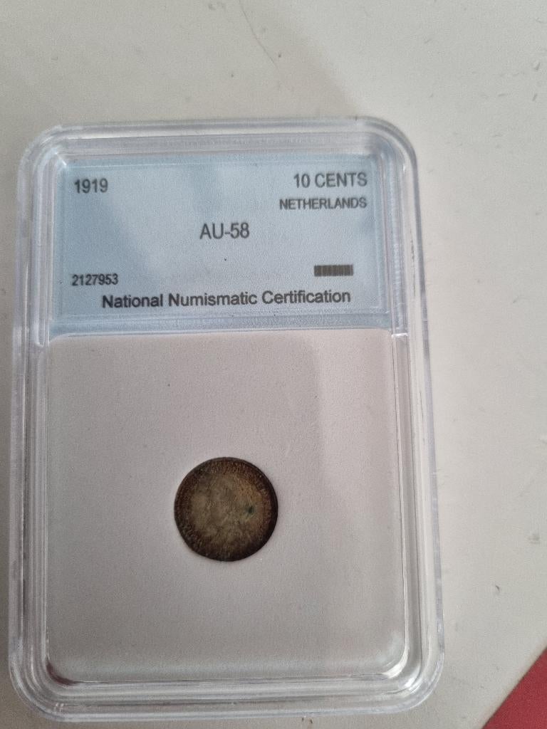 10 cent 1919, Postzegels en Munten, Munten | Nederland, Zilver, Ophalen of Verzenden, 10 cent, Koningin Wilhelmina