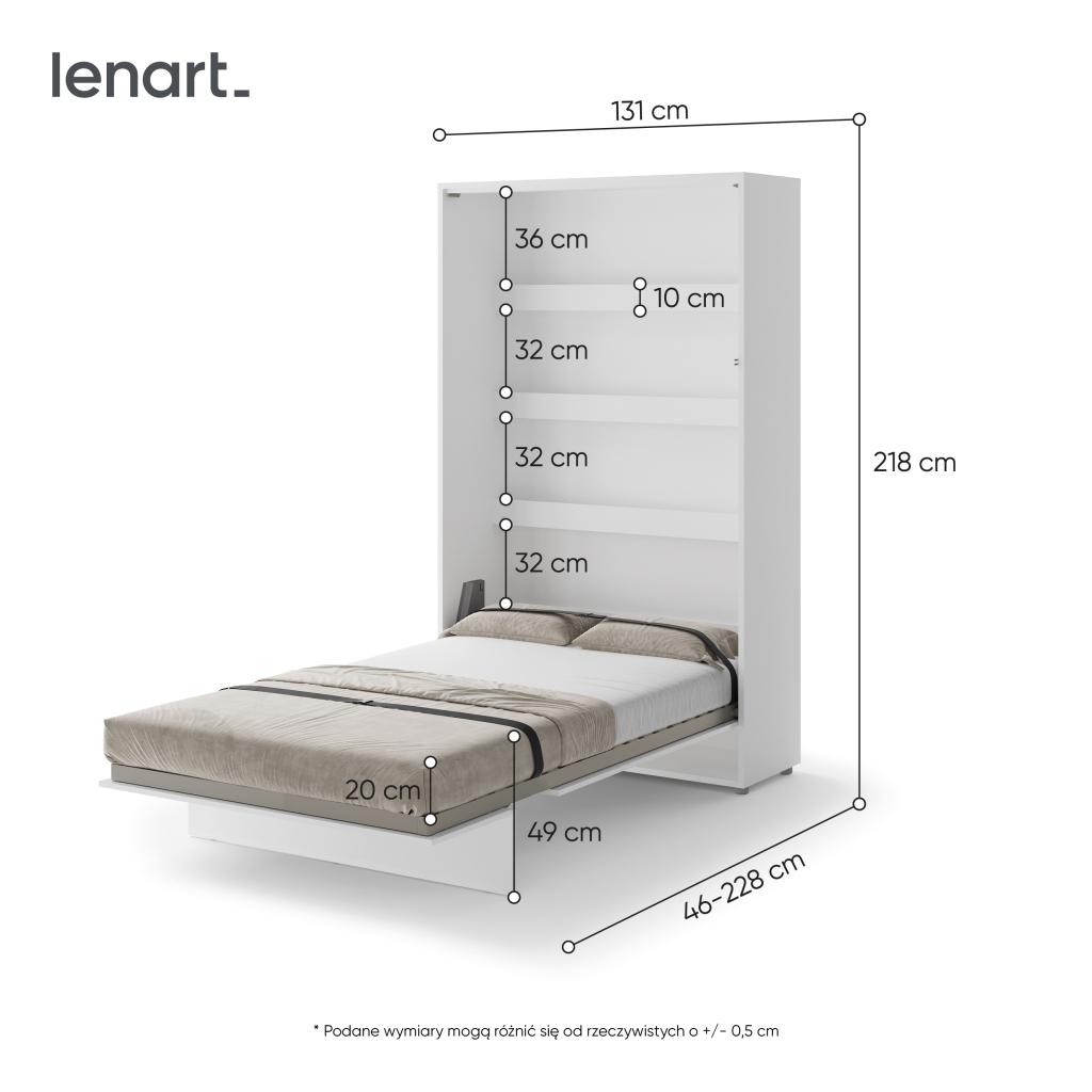 Concept opklapbed verticaal - 120x200 - Wit, Niet ingevuld, Niet ingevuld, Niet ingevuld