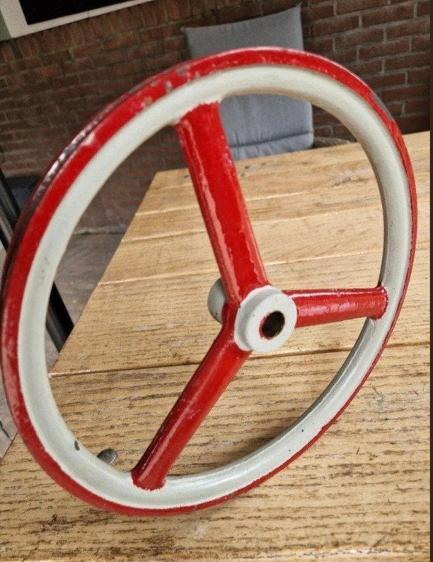 Oud Gietijzeren Draaiwiel - 26 cm Diameter, Muziek en Instrumenten, Draaiorgels, Ophalen of Verzenden, Gebruikt