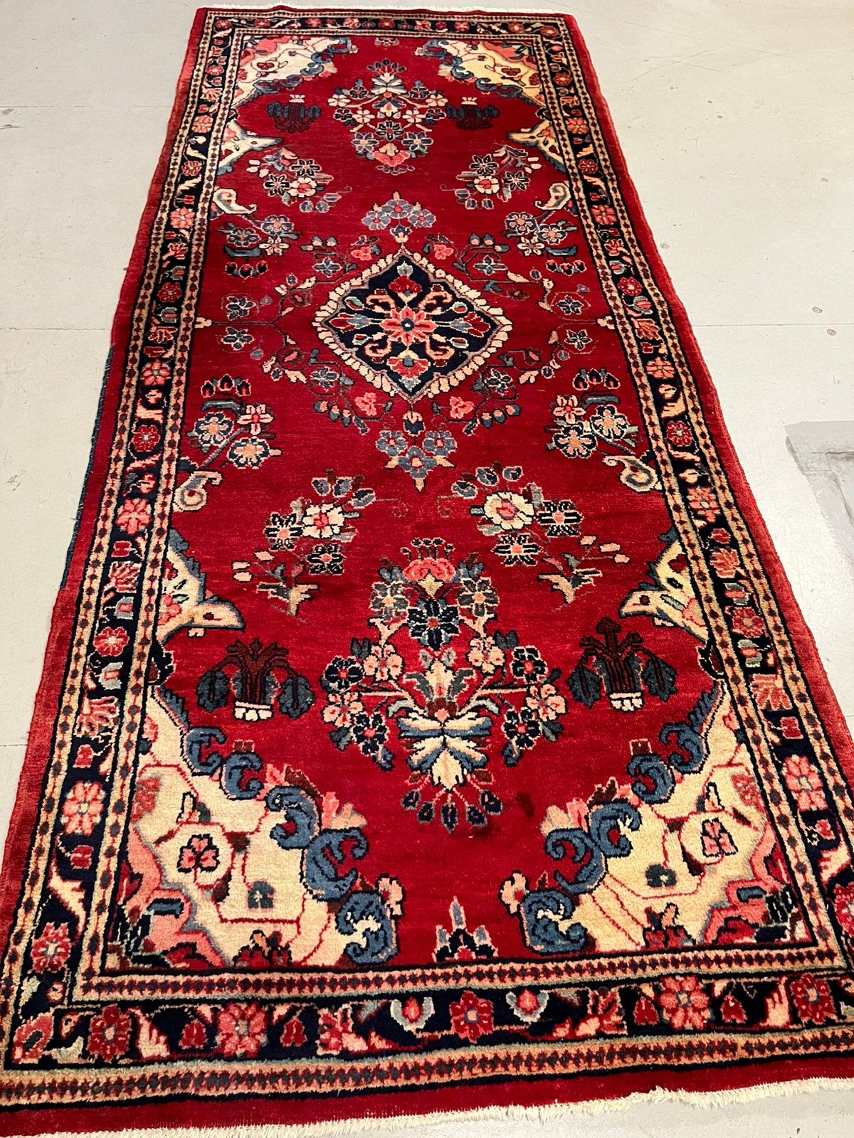 Perzisch tapijt handgemaakt hemadan 320x129,, Ophalen, 200 cm of meer, Zo goed als nieuw, Overige vormen
